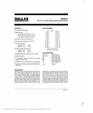 DS2016S Datasheet PDF Dallas Semiconductor -> Maxim Integrated