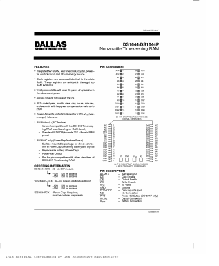 DS1644-150 Datasheet PDF Dallas Semiconductor -> Maxim Integrated