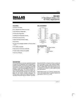 DS1003-33 Datasheet PDF Dallas Semiconductor -> Maxim Integrated
