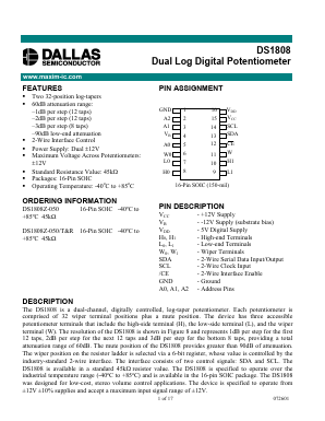 DS1808Z-050 Datasheet PDF Dallas Semiconductor -> Maxim Integrated