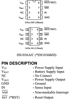 DS1836B Datasheet PDF Dallas Semiconductor -> Maxim Integrated