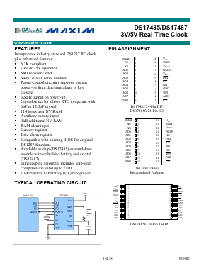 DS17485E-5 Datasheet PDF Dallas Semiconductor -> Maxim Integrated