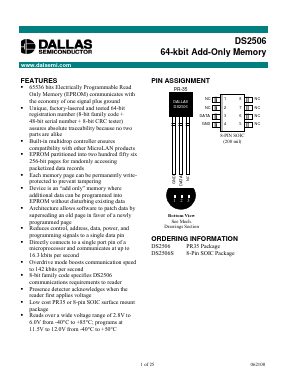 DS2506S Datasheet PDF Dallas Semiconductor -> Maxim Integrated