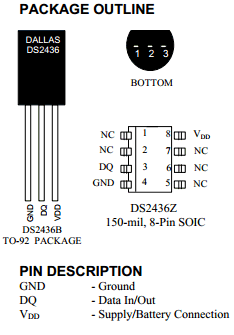 DS2436 Datasheet PDF Dallas Semiconductor -> Maxim Integrated