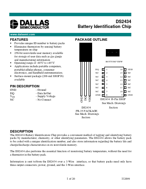 DS2434 Datasheet PDF Dallas Semiconductor -> Maxim Integrated