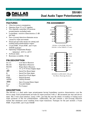 DS1801S/TR Datasheet PDF Dallas Semiconductor -> Maxim Integrated
