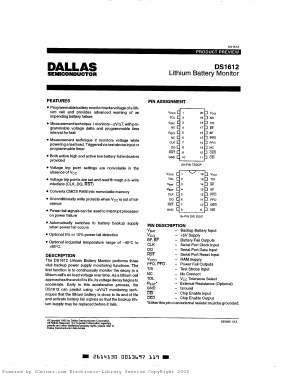 DS1612 Datasheet PDF Dallas Semiconductor -> Maxim Integrated