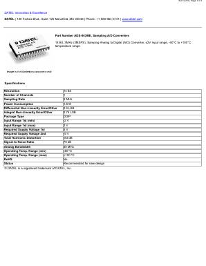 ADS-943ME Datasheet PDF  DATEL Data Acquisition products 