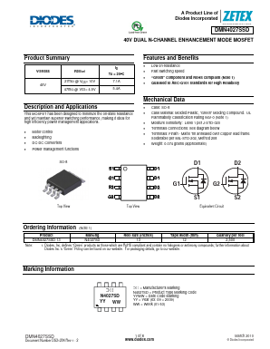 DMN4027SSD Datasheet PDF Diodes Incorporated.