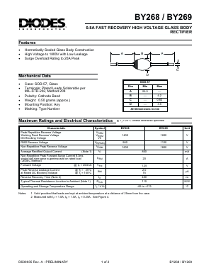 BY268 Datasheet PDF Diodes Incorporated.