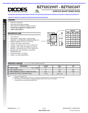 BZT52C8V2T-7 Datasheet PDF Diodes Incorporated.