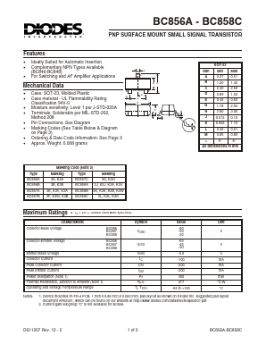 BC858C-REV12-2 Datasheet PDF Diodes Incorporated.