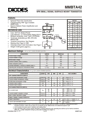 MMBTA42 Datasheet PDF Diodes Incorporated.