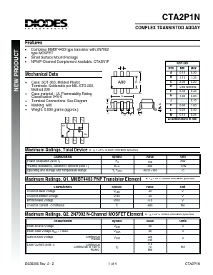 CTA2P1N-7 Datasheet PDF Diodes Incorporated.