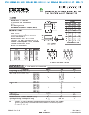 DDC144EH Datasheet PDF Diodes Incorporated.