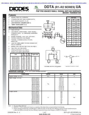 DDTA123YUA-7-F Datasheet PDF Diodes Incorporated.