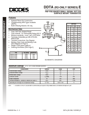 DDTA124GE Datasheet PDF Diodes Incorporated.