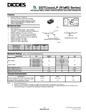 DDTC123JLP-7-F Datasheet PDF Diodes Incorporated.