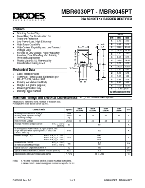 MBR6030PT Datasheet PDF Diodes Incorporated.