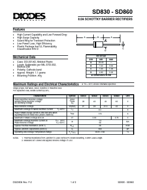 SD830 Datasheet PDF Diodes Incorporated.