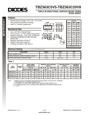 TBZ363C7V0 Datasheet PDF Diodes Incorporated.