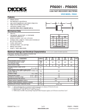 PR6005 Datasheet PDF Diodes Incorporated.
