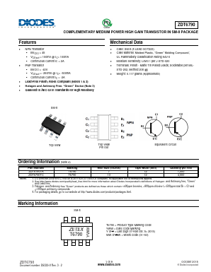 ZDT6790TC Datasheet PDF Diodes Incorporated.