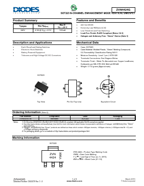 ZVN4424G Datasheet PDF Diodes Incorporated.