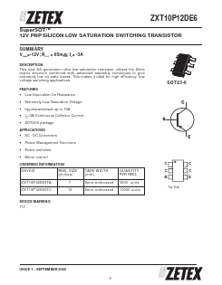 ZXT10P12DE6 Datasheet PDF Diodes Incorporated.