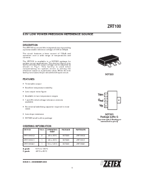 ZRT100C1 Datasheet PDF Diodes Incorporated.