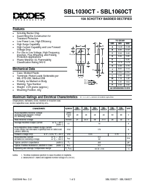 SBL1030CT Datasheet PDF Diodes Incorporated.