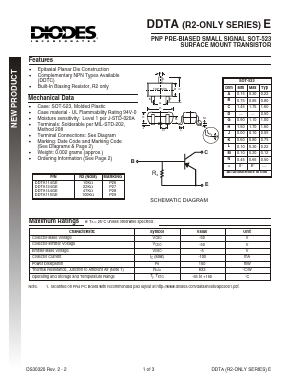 DDTA124GE-7 Datasheet PDF Diodes Incorporated.