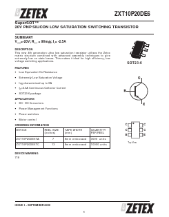 ZXT10P20DE6 Datasheet PDF Diodes Incorporated.
