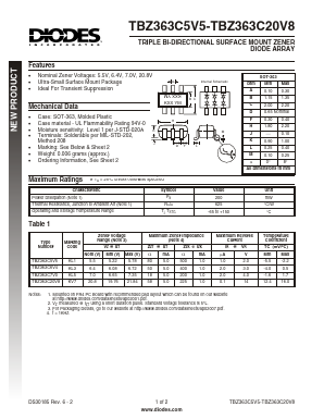 TBZ363C7V0-7 Datasheet PDF Diodes Incorporated.