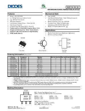 BCP5616TC Datasheet PDF Diodes Incorporated.