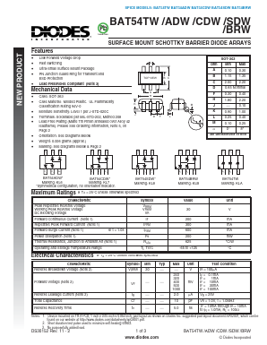 BAT54ADW Datasheet PDF Diodes Incorporated.