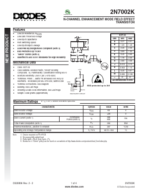 2N7002K-7 Datasheet PDF Diodes Incorporated.