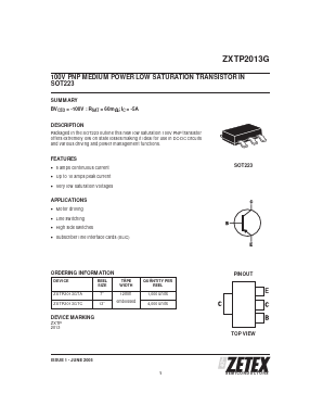 ZXTP2013GTA Datasheet PDF Diodes Incorporated.