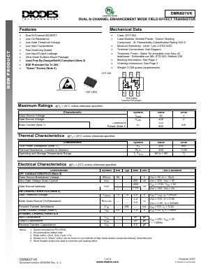 DMN601VK-7 Datasheet PDF Diodes Incorporated.