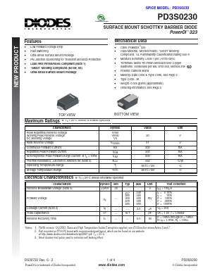 PD3S0230 Datasheet PDF Diodes Incorporated.