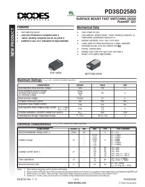 PD3SD2580 Datasheet PDF Diodes Incorporated.