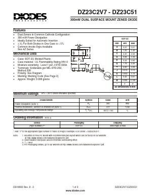 DZ23C43-7 Datasheet PDF Diodes Incorporated.