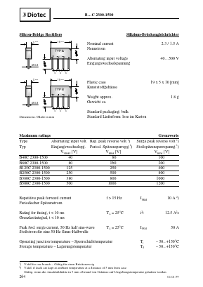B250C2300-1500 Datasheet PDF Diotec Semiconductor Germany 