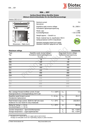 S5A Datasheet PDF Diotec Semiconductor Germany 