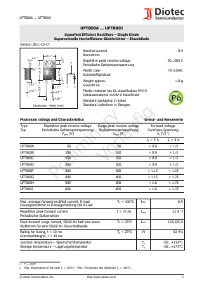 UFT800A Datasheet PDF Diotec Semiconductor Germany 