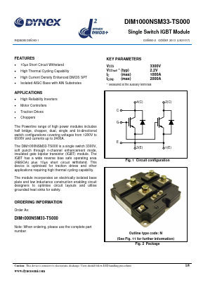 DIM1000NSM33-TS000 Datasheet PDF Dynex Semiconductor