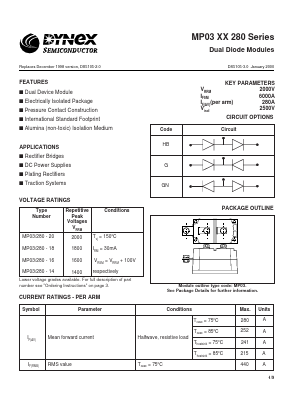 MP03/280-14 Datasheet PDF Dynex Semiconductor