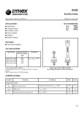 SV2010M Datasheet PDF Dynex Semiconductor