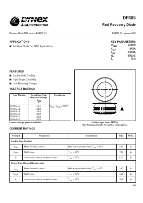DF68545 Datasheet PDF Dynex Semiconductor