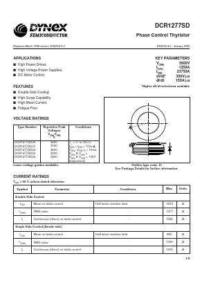 DCR1277SD36 Datasheet PDF Dynex Semiconductor